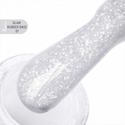 Alezori Glam 07 Rubber Base Glitter Ημιμόνιμο Βερνίκι Νυχιών