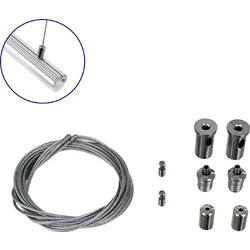 GLOBOSTAR(R) SUSPENSION 70898 Σύστημα Κρέμασης με 2 Ρυθμιζόμενες Ντίζες + Εξαρτήματα Ειδικό για Προφίλ Αλουμινίου - Μ1 x Π1 x Υ100cm 70898