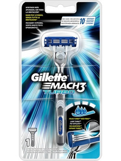 Gillette Mach 3 Turbo 3D Ξυραφάκι με Ανταλλακτικές Κεφαλές με 3 Λεπίδες & Λιπαντική Ταινία