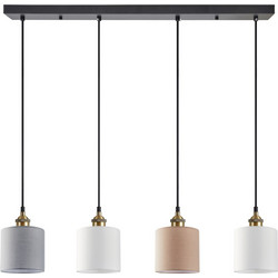 Home Lighting Κρεμαστό Φωτιστικό Οροφής Ράγα Πολύφωτο E27 Λευκό SE21-BR-10-4BL-SH123 77-9033