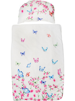 Poo Poo λεπτό παπλωματάκι και μαξιλάρι Butterflies (0,62m X 0,46m)