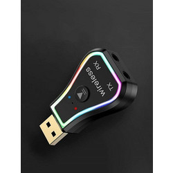 Ασύρματος Μεταδότης Bluetooth με RGB LED Φωτισμό με Θύρα Εξόδου USB