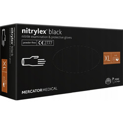 Mercator Medical Nitrylex Γάντια Νιτριλίου Μαύρα 100τμχ