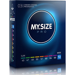 My.Size Pro 72mm Προφυλακτικά με Λιπαντικό 3τμχ