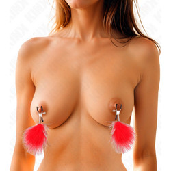 Kink Feather Nipple Clamp 7cm Red