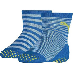PUMA BABY SOCK ABS 2P 701225852 003 ANTI-SLIP BLUE GREEN COMBO