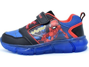 Spiderman Παιδικά Sneakers με Φωτάκια Μαύρα