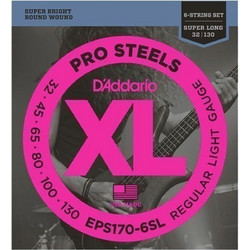 D'Addario EPS170-6SL Σετ 6 Χορδές Ηλεκτρικού Μπάσου Stainless Steel 32-130" Light Tension
