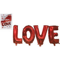 Μπαλόνι Μεταλλιζέ Love Κόκκινο 40.5χ115cm Welkhome