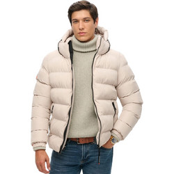 Superdry Hooded Sports Ανδρικό Μπουφάν Χειμωνιάτικο Puffer Εκρού M5011905A-7MO