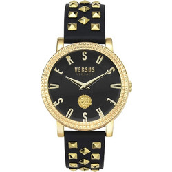 Versus Versace Pigalle Γυναικείο Ρολόι με Μαύρο Δερμάτινο Λουράκι VSPEU0219