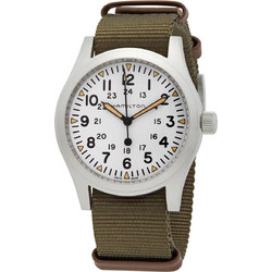 Hamilton Khaki Field Ανδρικό Ρολόι Αυτόματο με Χακί Υφασμάτινο Λουράκι H69529913