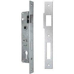 Hugo Locks Χωνευτή Κλειδαριά 25mm για Πόρτα Αλουμινίου Σίδηρου Ασημί (60049)