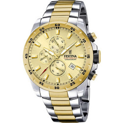 Festina Ανδρικό Ρολόι Χρονογράφος με Χρυσό Μεταλλικό Μπρασελέ F20562/1