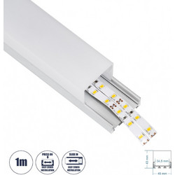 GloboStar SURFACEPENDANT-PROFILE 70864-1M Προφίλ Αλουμινίου - Βάση & Ψύκτρα Ταινίας LED με Λευκό Γαλακτερό Κάλυμμα - Επιφανειακή & Κρεμαστή Χρήση - Πατητό Κάλυμμα - Ασημί - 1 Μέτρο - Μ100 x Π4.5 x Υ4.