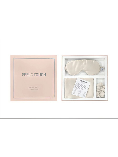 Σετ 100% Μεταξωτή Μαξιλαροθήκη 3 τεμαχίων Beauty Sleep Feel & Touch - Champagne