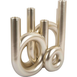 Κηροπήγιο Rings PT4157GD 13,5x32,5cm Gold Present Time Πολυρεσίνη