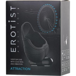 EROTIST Scrotum cover with an erection ring and vibration Attraction silicone black