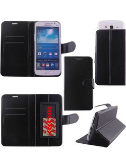 VOLTE-TEL Θήκη Universal 5.1-5.7 Leather Book Stand 3M Slide - Black