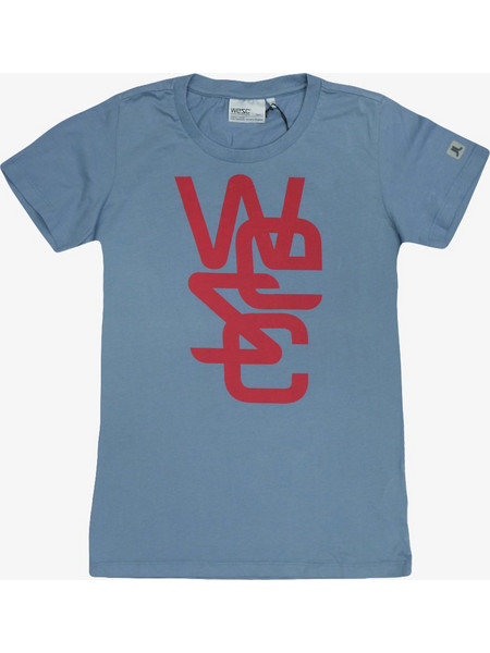 WESC Women Overlay T-Shirt - BLUE GRAPHITE - 121WE-00258-BLUEGR