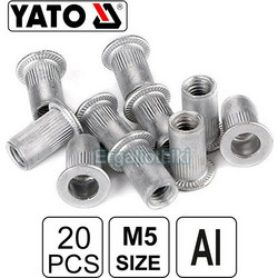 YATO YT-36453 Πριτσινοπαξιμάδια αλουμινίου M5 20τεμ