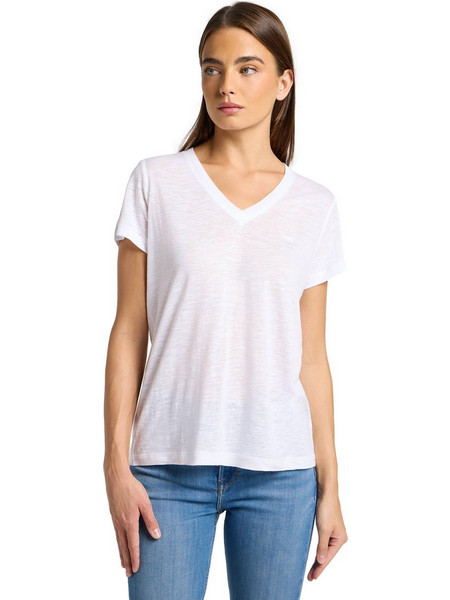 ΓΥΝΑΙΚΕΙΟ T-SHIRT LEE V NECK TEE - ΛΕΥΚΟ