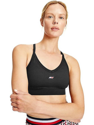 Tommy Hilfiger Sport Light Intensity Graphic Bra Αθλητικό Μπουστάκι με Μέτρια Στήριξη Μαύρο S10S100973-BDS