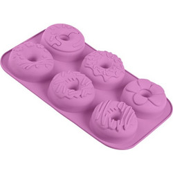 Φόρμα Σιλικόνης για Donut 6 Θέσεων Μωβ 28cm