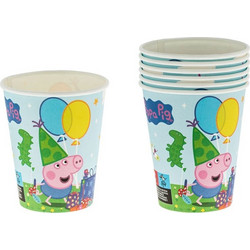 Ποτήρια Πάρτι Χάρτινα Peppa George 240ml - 6τμχ