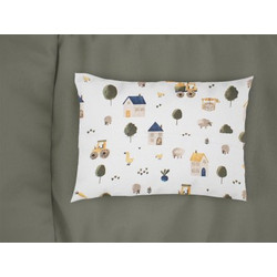 DIM Μαξιλαροθήκη Εμπριμέ Village 579 35X45 White Green