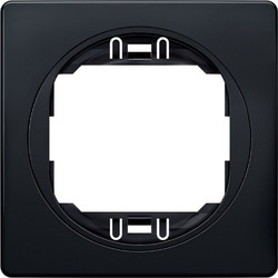 EON E6801.E1E One-gang frame 80x80, soft-touch black with black holder