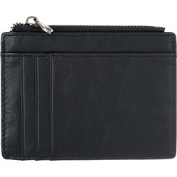 Ghetto Slim Leather Card Holder Wallet with Zipper Pocket | Minimalist RFID Style Black