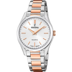 Festina Γυναικείο Ρολόι με Ασημί Ροζ Χρυσό Μεταλλικό Μπρασελέ F20620/1