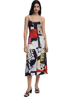 Desigual Midi Καλοκαιρινό Καθημερινό Φόρεμα Πολύχρωμο 25SWVK40