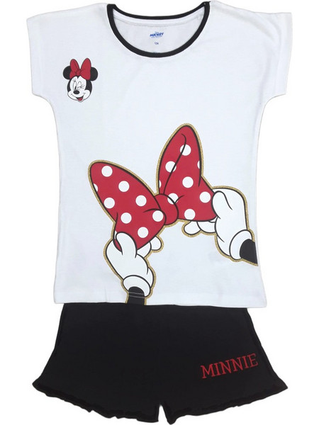 Πιτζάμα Καλοκαιρινή Minnie Bow White Black 8010292