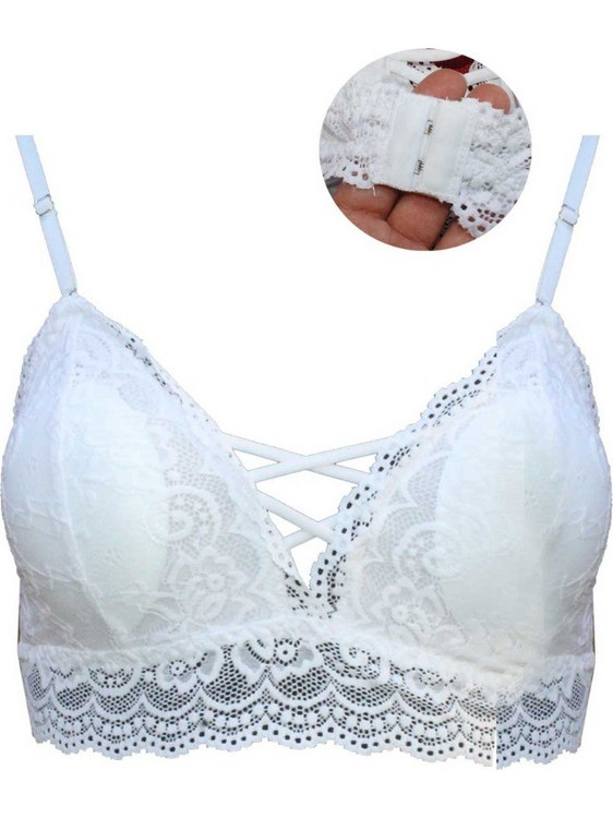BRALETTE ΜΕ ΔΑΝΤΕΛΑ & ΕΝΙΣΧΥΣΗ ΛΕΥΚΟ
