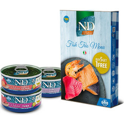 Farmina N&D Natural Adult Grain Free with Fish Trio Menu 6x70gr