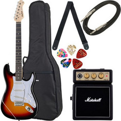 Harley Benton ST-20HSS Bundle 10W Ηλεκτρική Κιθάρα ST Style με HSS Μαγνήτες και Ταστιέρα Amaranth Sunburst