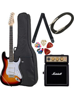 Harley Benton ST-20HSS Bundle 10W Ηλεκτρική Κιθάρα ST Style με HSS Μαγνήτες και Ταστιέρα Amaranth Sunburst
