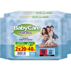 BabyCare For All Μωρομάντηλα Χωρίς Οινόπνευμα & Parabens 2x20τμχ