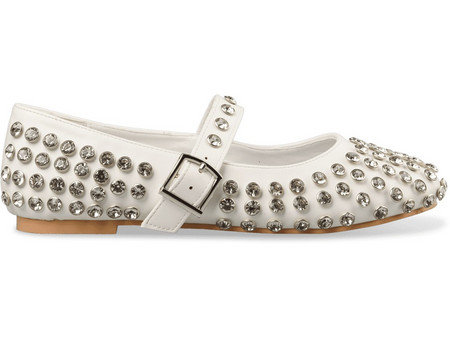 ENVIE SHOES E23-21449 EMBELLISHED BALLET FLATS Μπαλαρίνα White