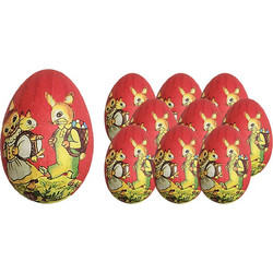 Σετ Αυγα Κόκκινα με Λαγό 9 τεμ 6cm Bunny's 932095