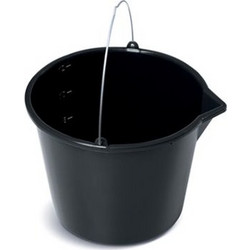 Κουβάς Πλαστικός με Χείλος 16lt PROSPERPLAST O34x25,5Ycm Μαύρος