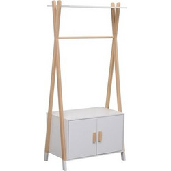 Homemarkt ΚΡΕΜΑΣΤΡΑ ΠΑΙΔΙΚH ΜΕ ΝΤΟΥΛΑΠΙ PASCHAL HM2495.03 ΜΕΛΑΜΙΝΗ-ΞΥΛΟ ΠΕΥΚΟΥ 76x44x170Υεκ