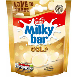 Σοκολατάκια Λευκά Με Γεύση Καραμέλας Nestle Milkybar Buttons Gold Caramel White Chocolate Sharing Bag 86g