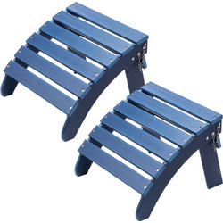 VEVOR Adirondack Ottoman 2 Set 18,7L x 18,9W x 13,8H Inch HDPE Footrest Blue