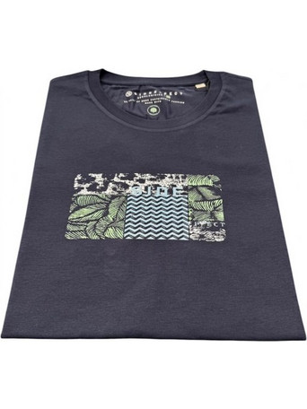 Μπλε t-shirt βαμβακερο με τετραγωνη στάμπα στο κέντρο - SIDE EFFECT