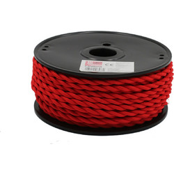 Καλώδιο κορδόνι διακοσμητικό στριφτό 2x0.75mm 30m κόκκινο χρώμα - 9-0025046