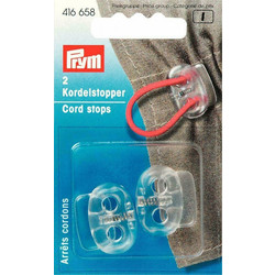 Prym 416658 Στοπ Κορδονιού Διπλό Πλαστικό Διαφανές 22x25mm 2τμχ