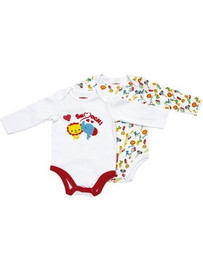 Fisher Price Σετ Φορμάκια Εσώρουχα Μακρυμάνικα για Αγόρι Λευκό FP10053